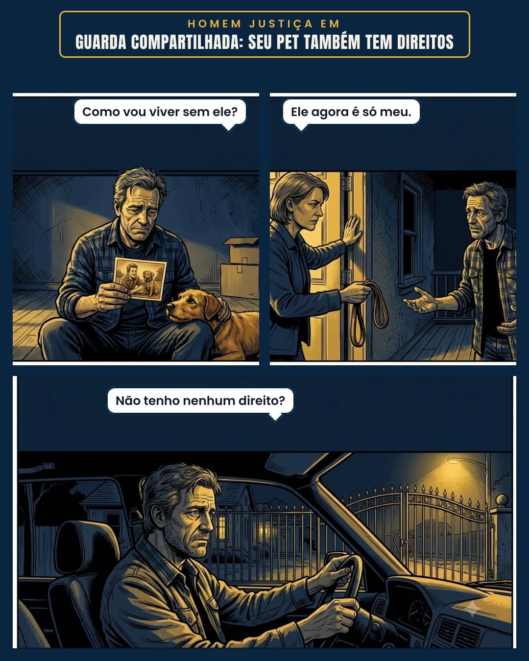 Quadrinho — Guarda Compartilhada: Seu Pet Também Tem Direitos