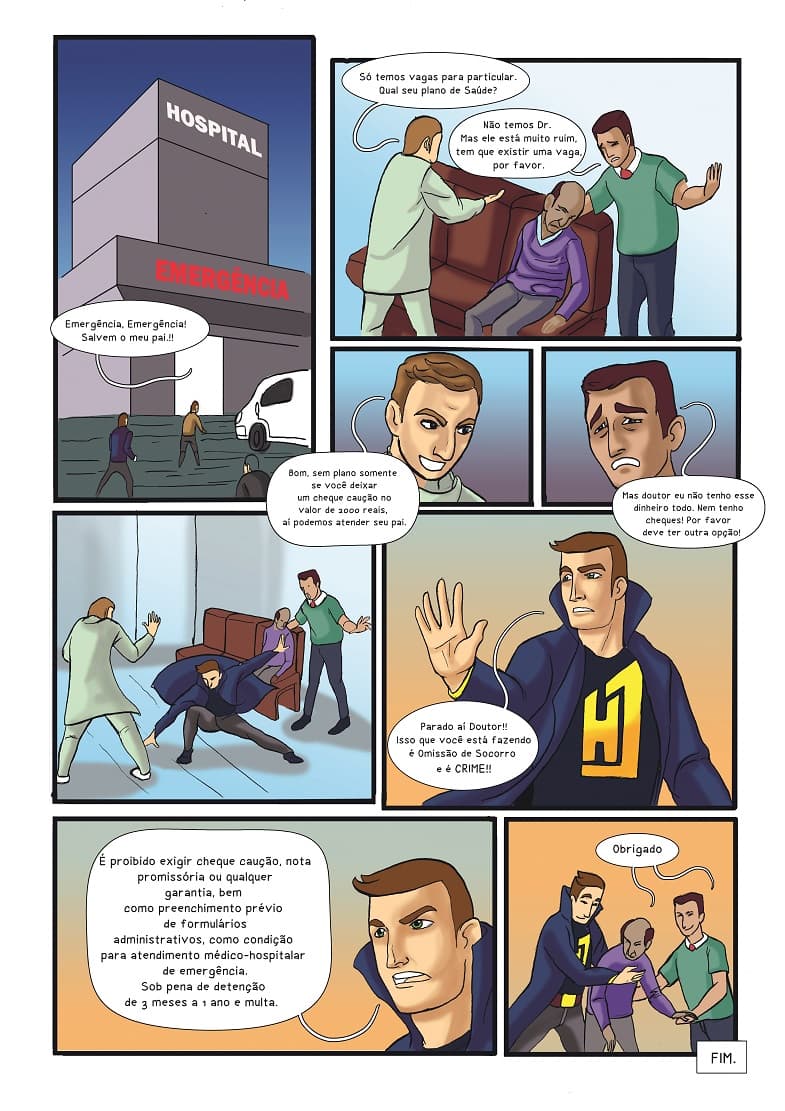 Quadrinho — Hospital: Cheque Caução